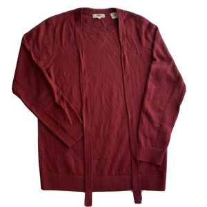 Levis Sweater Top Sz S Brick Red Neck Tie Wool Longsleeve Knit Casual Womens